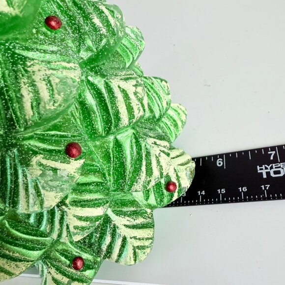 Metallic Green Christmas Tree Candle Vintage Holiday Decor Retro Holiday Decor - Picture 11 of 16